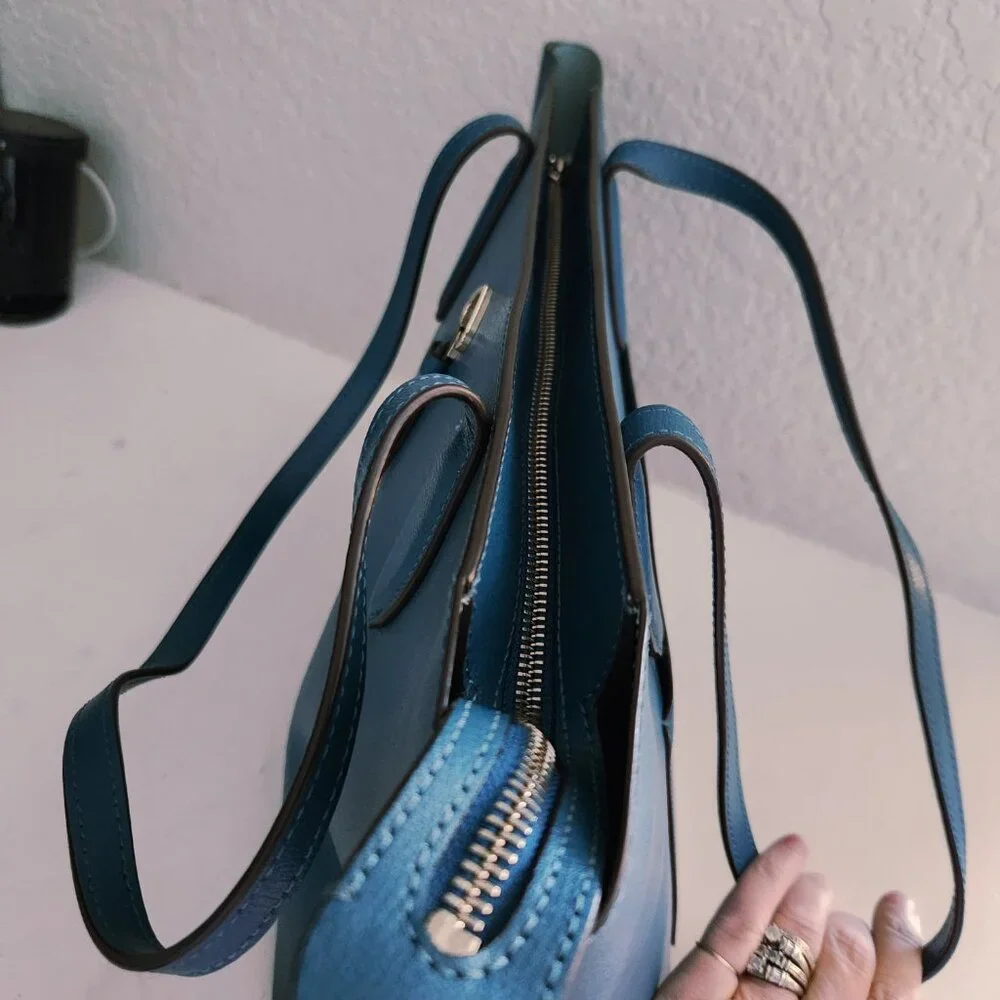 Kate Spade New York Teal Shoulder Bag Purse - Picture 10 of 14